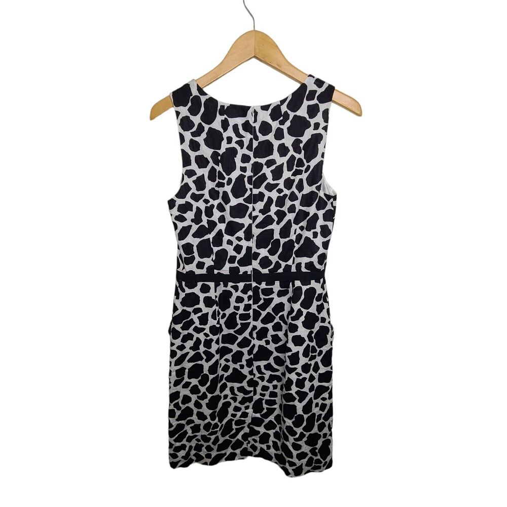 Valerie Bertinelli‎ 100% Linen Animal Print Pencil Dress Womens SZ 6 w Pockets